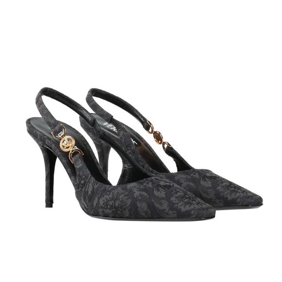 NIB Versace Medusa '95 Jacquard Barocco Slingback Pumps 85 mm EU 37 US 7 $790 - Picture 1 of 14